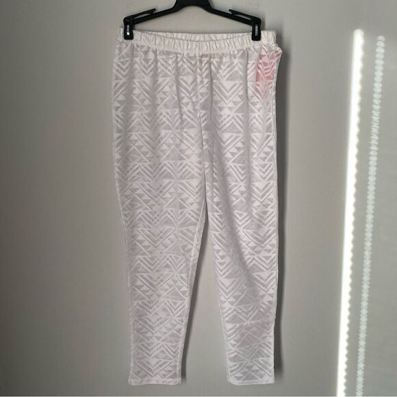 Miken Swim Women’s Swim Cover Up Pants See Thru Lace size S White - Picture 1 of 4